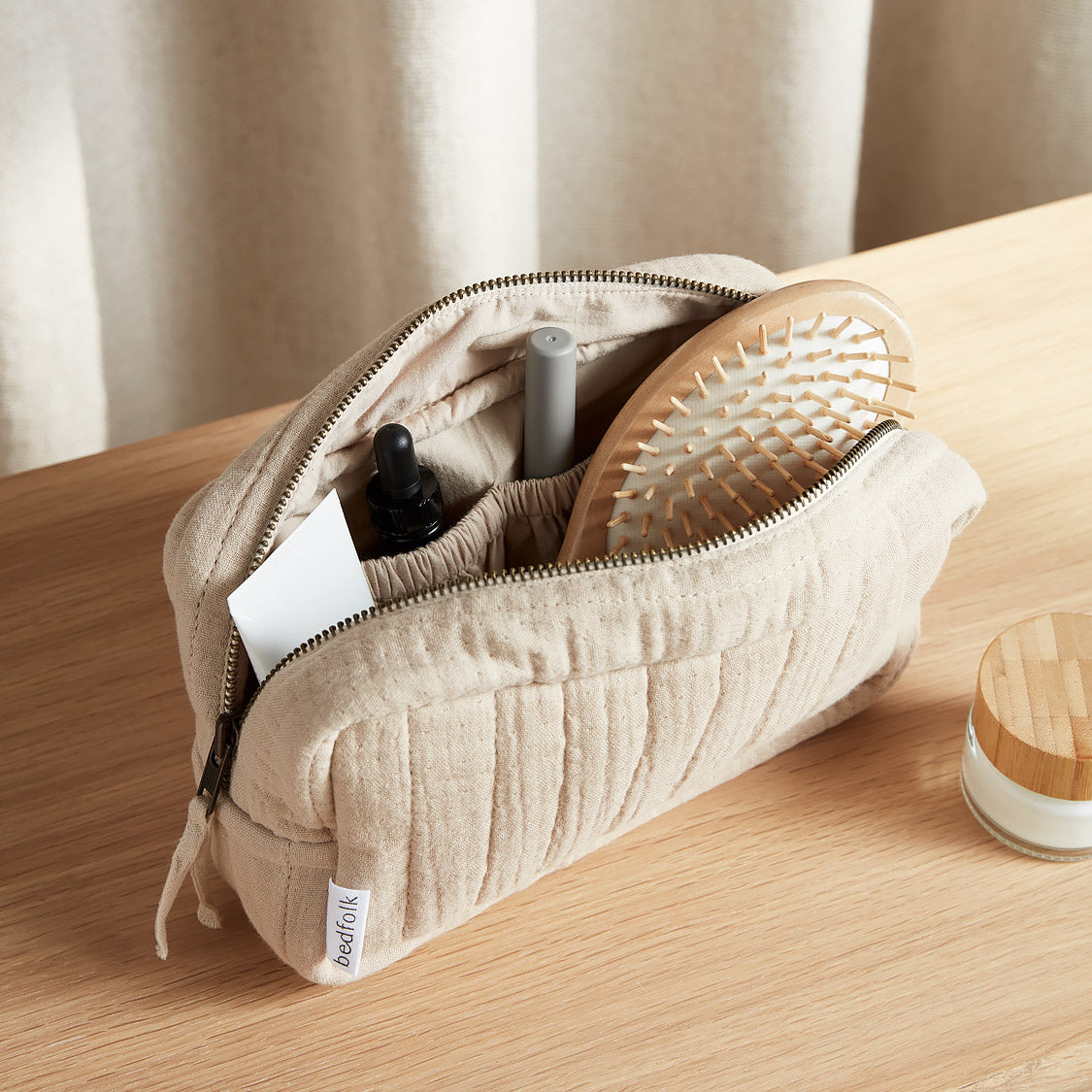The Dream Cotton Make-Up Bag - Fawn