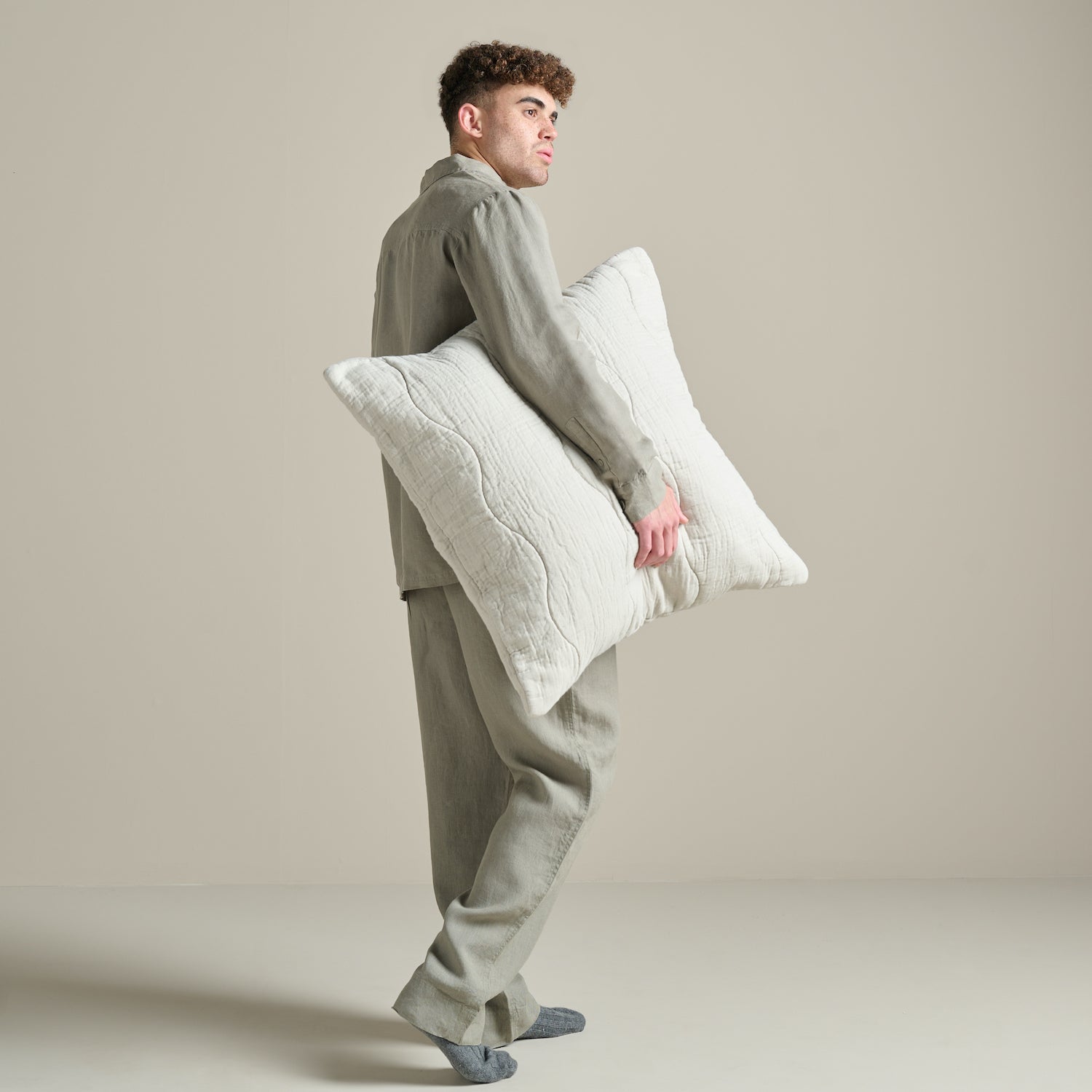 Dream Cotton Square Pillowcases - Clay