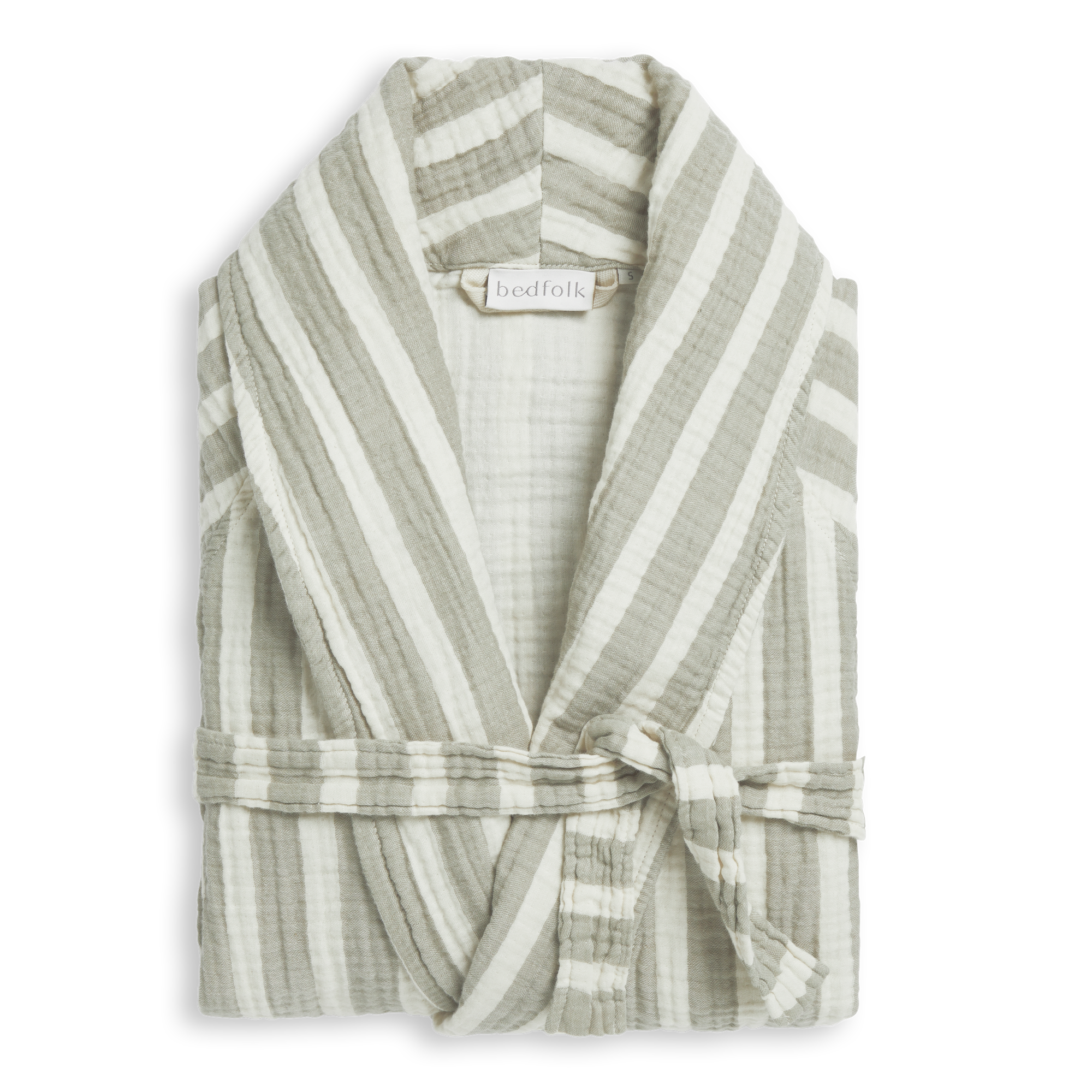 The Dream Cotton Robe - Sage Stripe