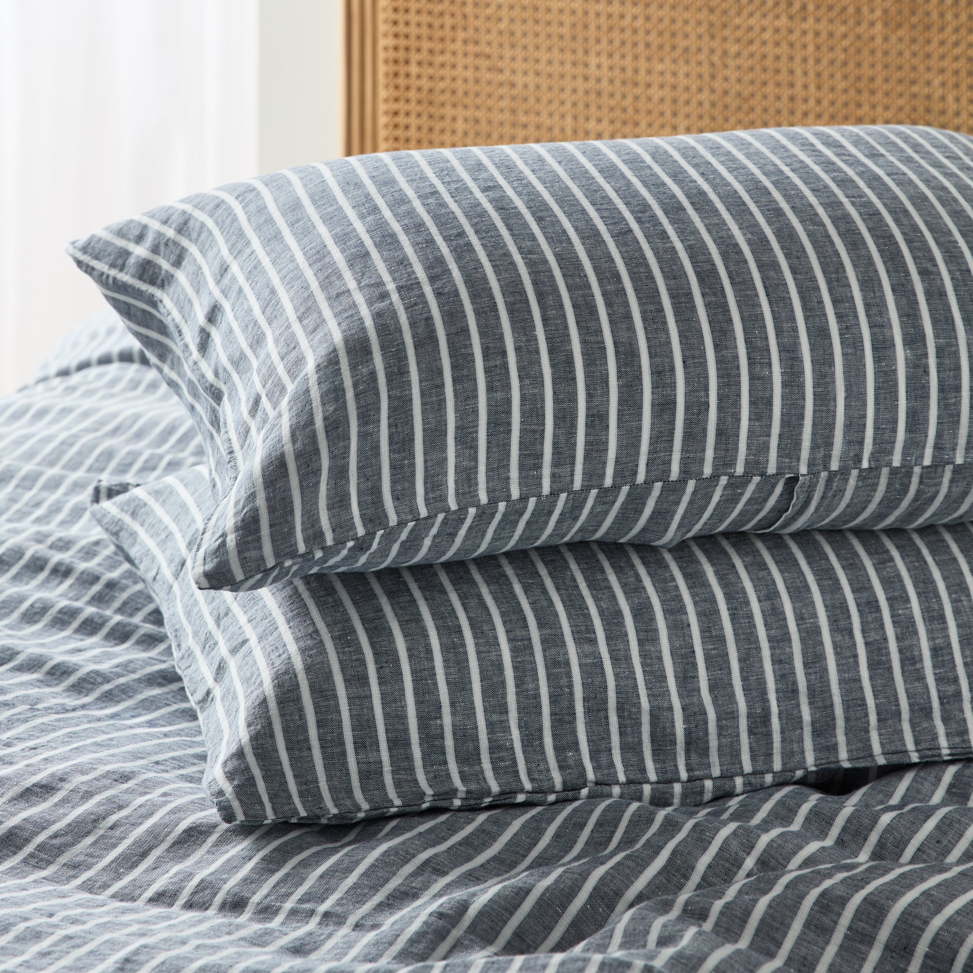 Linen Pillowcase Pair - Stripe