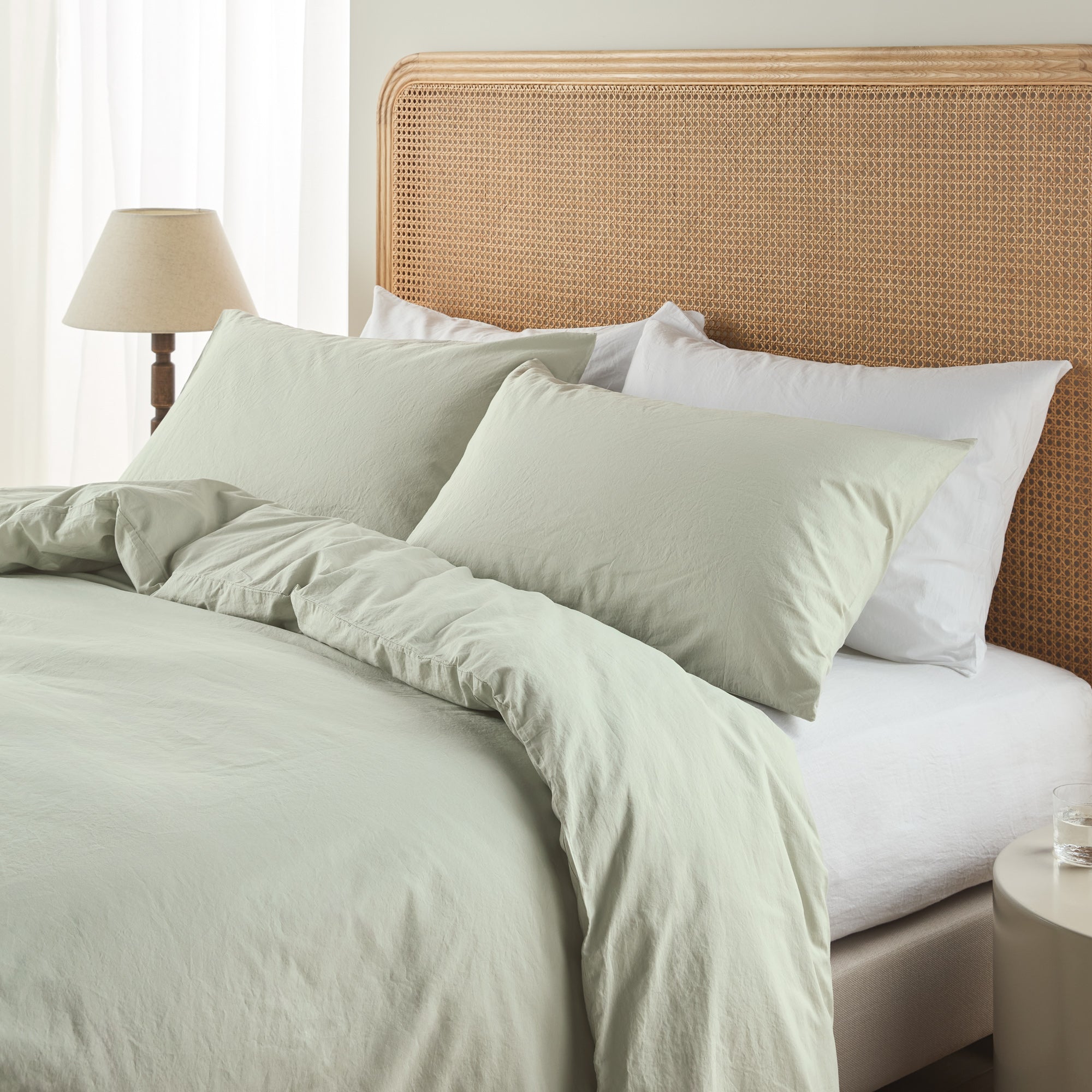 Relaxed Cotton Duvet Cover - Sage