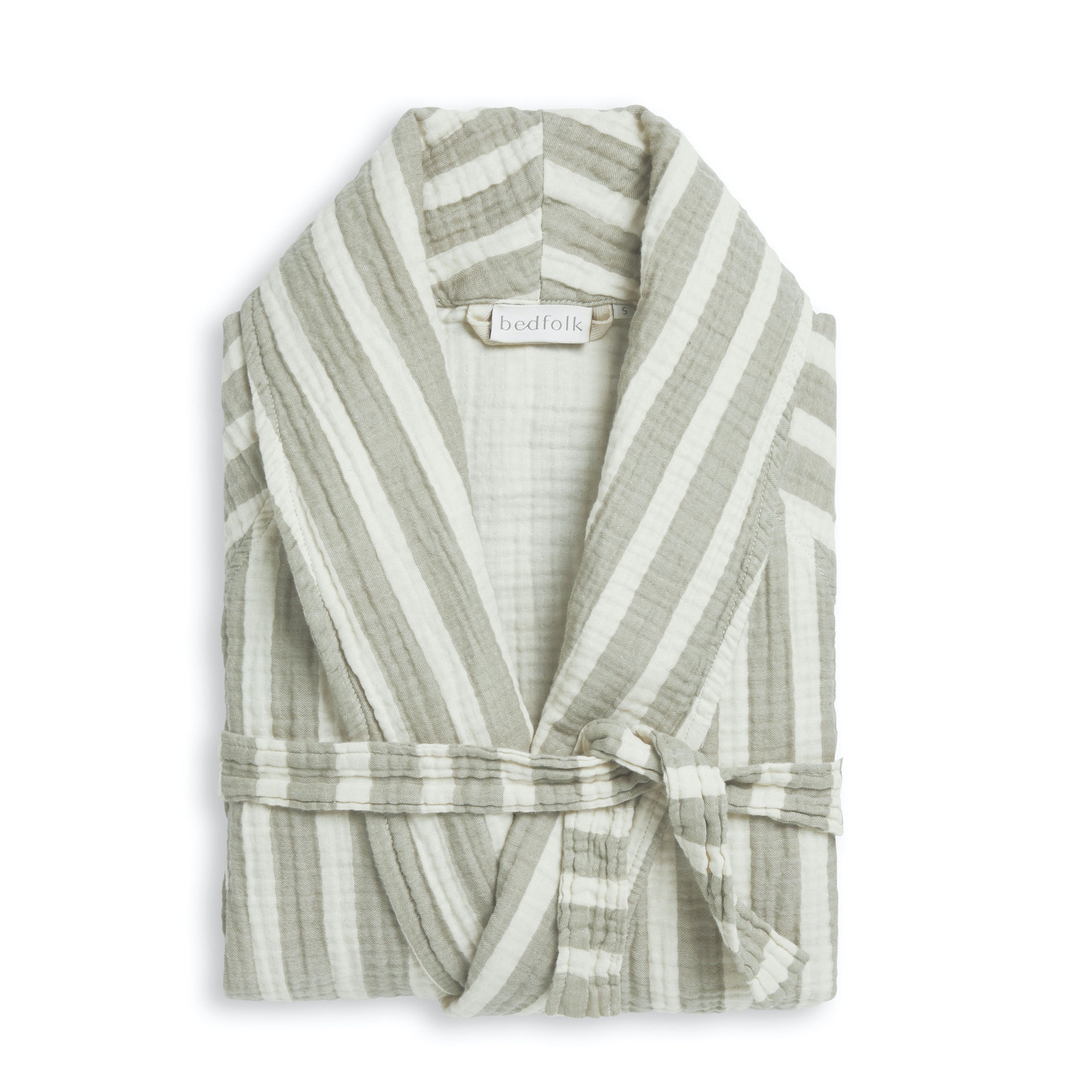 The Dream Cotton Robe - Sage Stripe