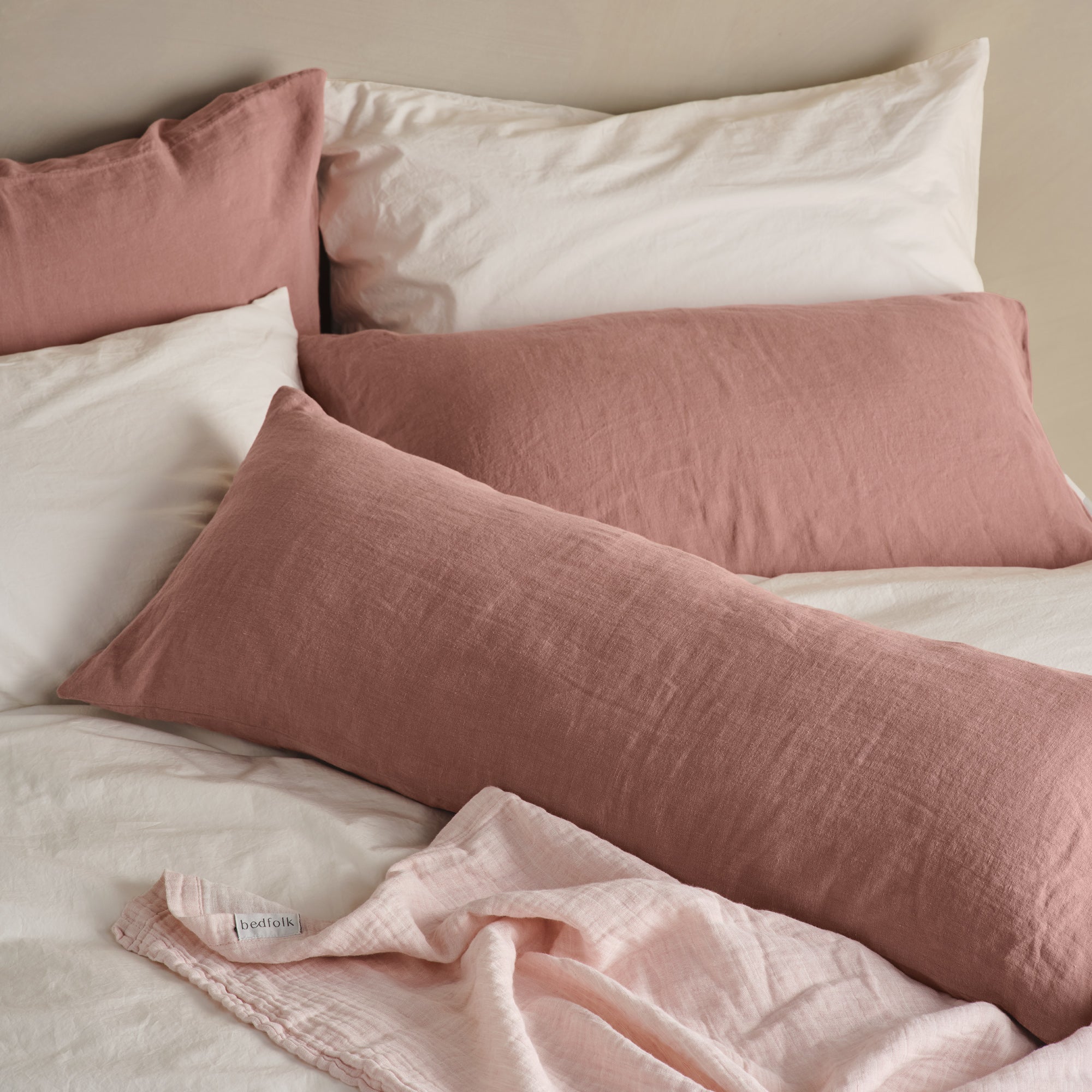 The Long Linen Pillowcase - Rust