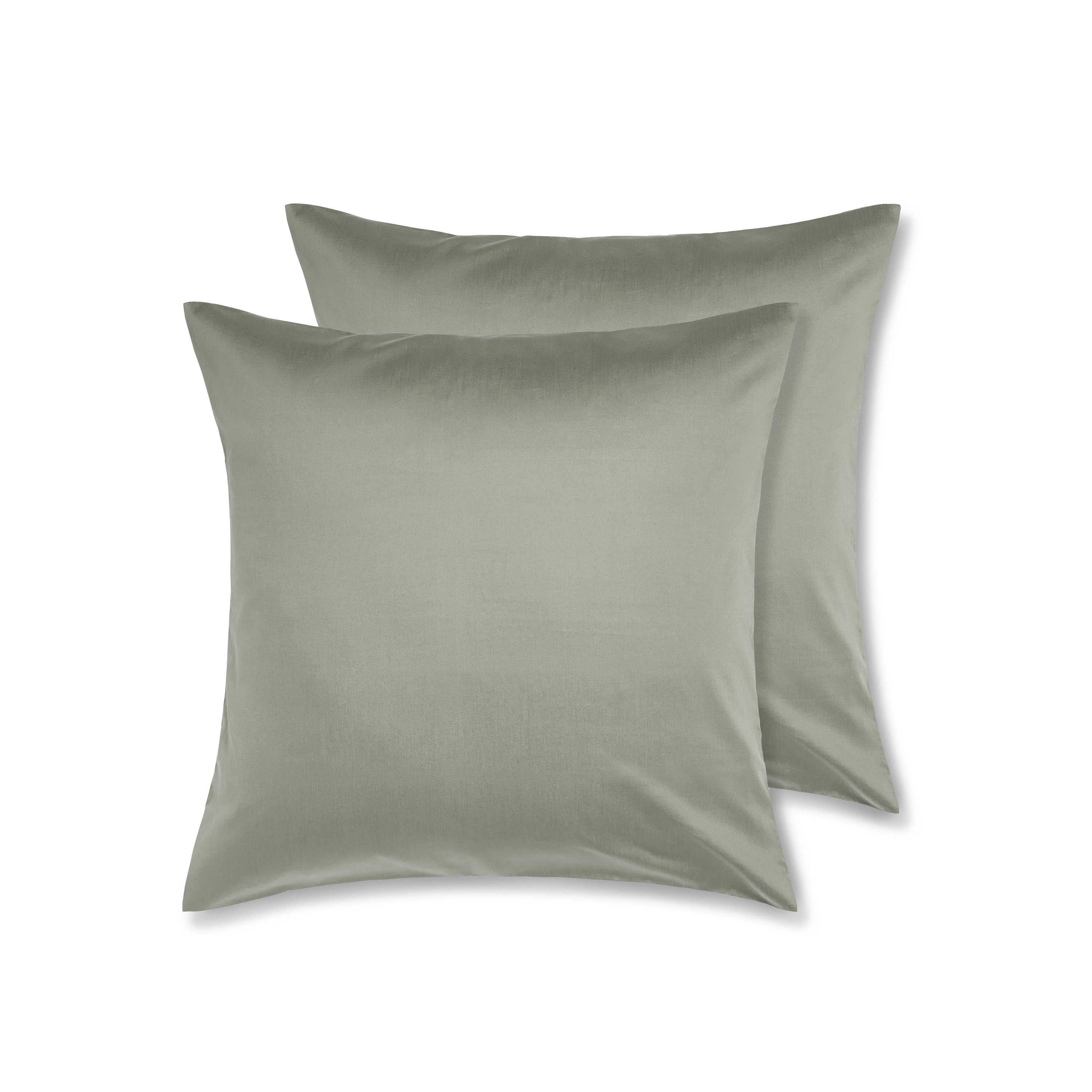 Luxe Cotton Square Pillowcase Pair - Moss