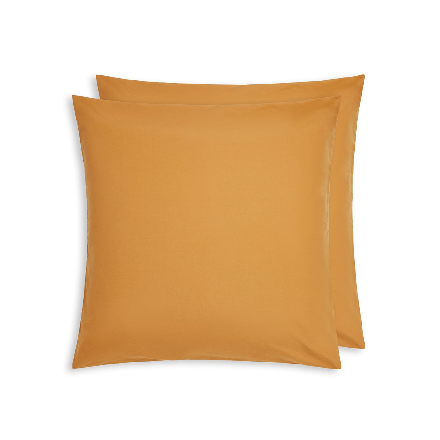 Relaxed Cotton Square Pillowcase Pair - Ochre