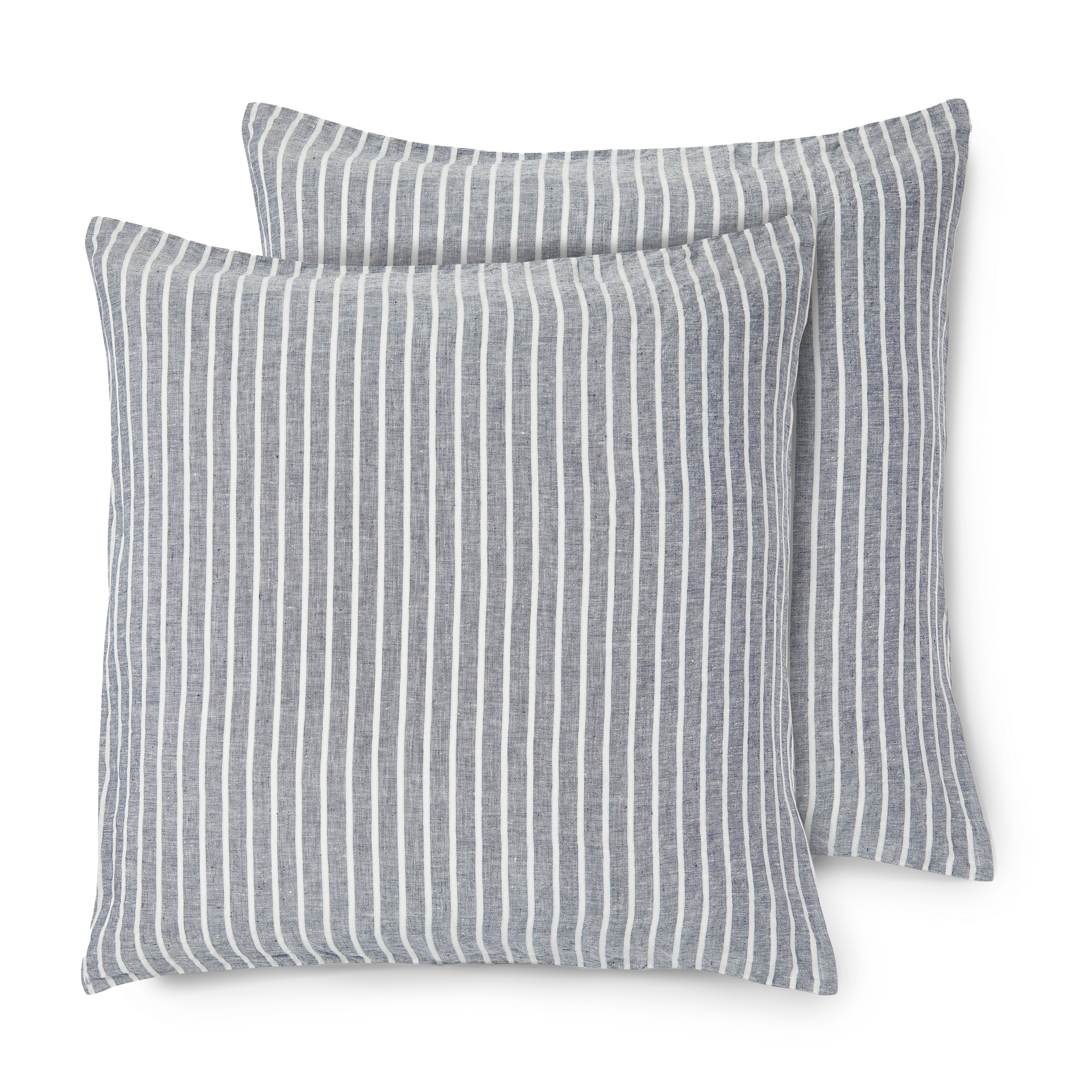 Linen Square Pillowcase Pair - Stripe